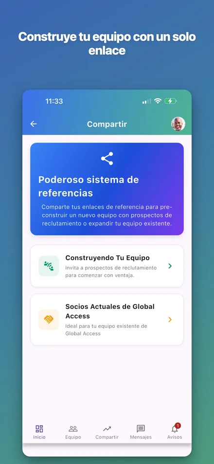 Centro para compartir: un enlace construye el equipo